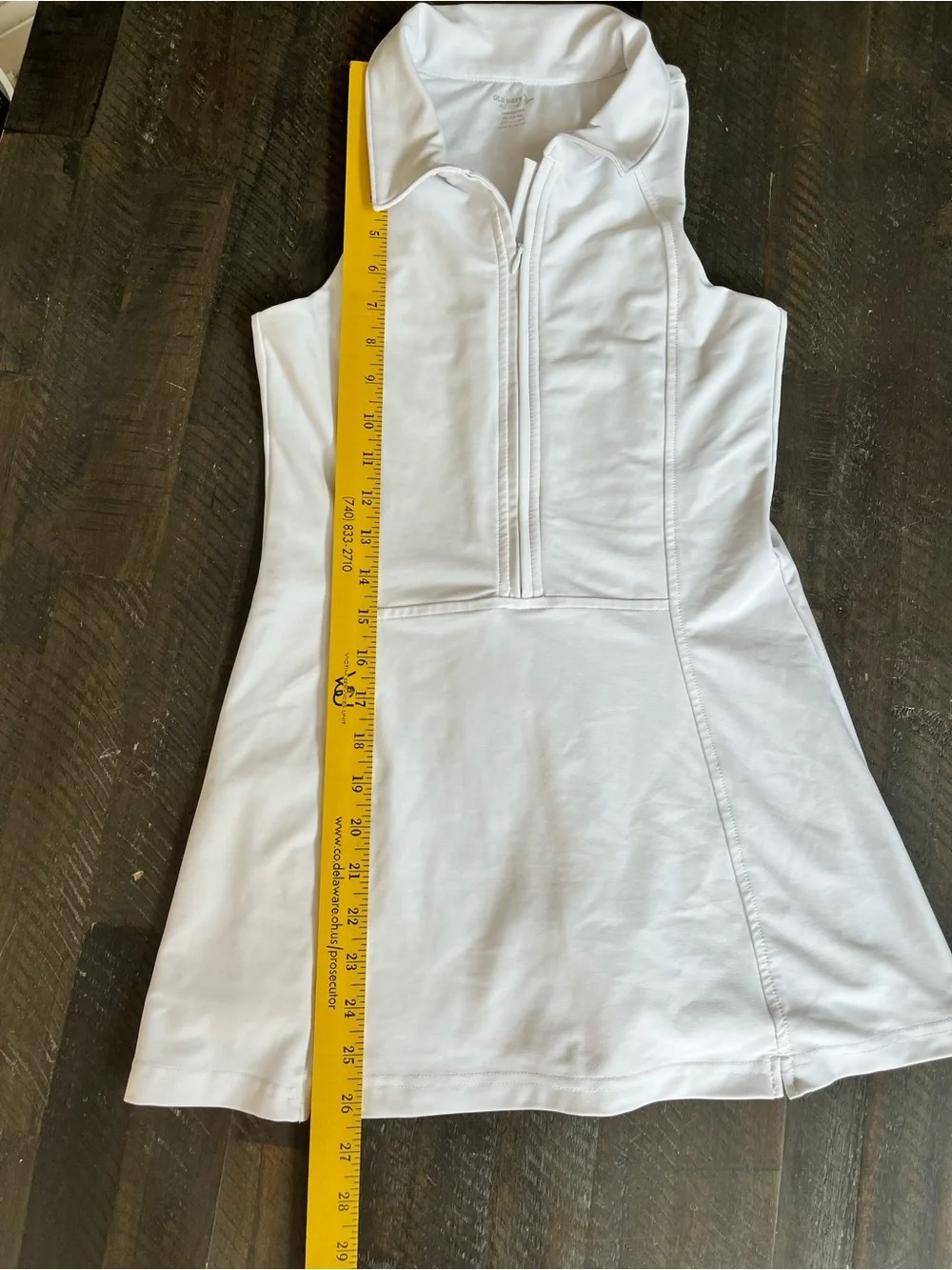 Old Navy Active PowerSoft Tennis Dress Girls XL White Zip Collar